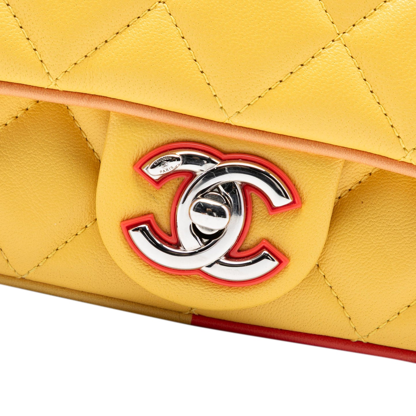 Chanel Small CC Quilted Multicolor Lambskin Acrylic Cuba Flap