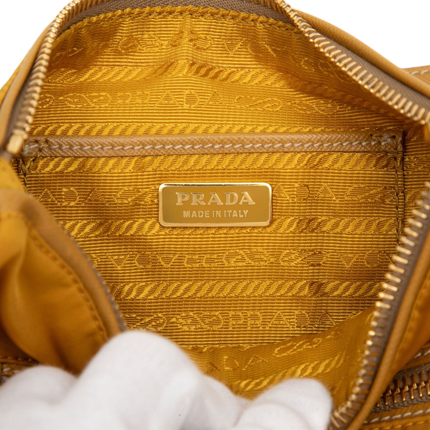 Prada Saffiano Trimmed Tessuto Handbag