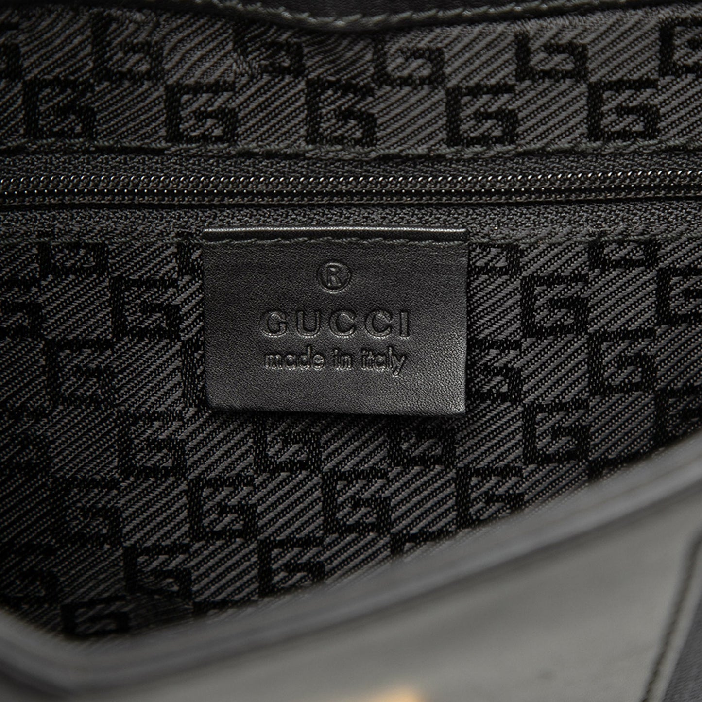 Gucci Bicolor Canvas and Calfskin Shoulder Bag
