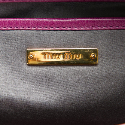 Miu Miu Bolso Satchel Bauletto con Fruncido Vitello Lux