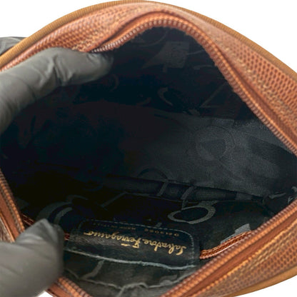 Ferragamo Lizard Embossed Leather Vara Crossbody