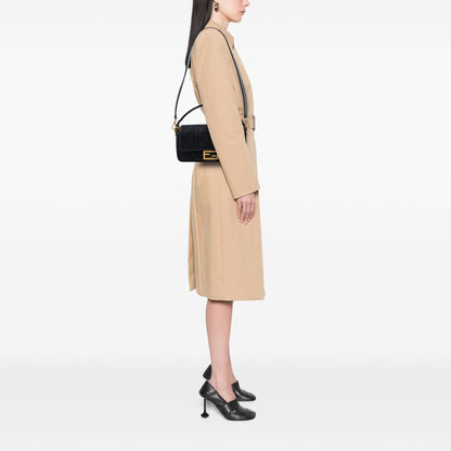 Fendi Zucca Embroidered Canvas Baguette Satchel