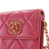 Chanel Quilted Lambskin Chanel 19 Card Holder On Chain