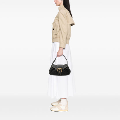 Celine Grained Leather Buckle Shoulder Bag