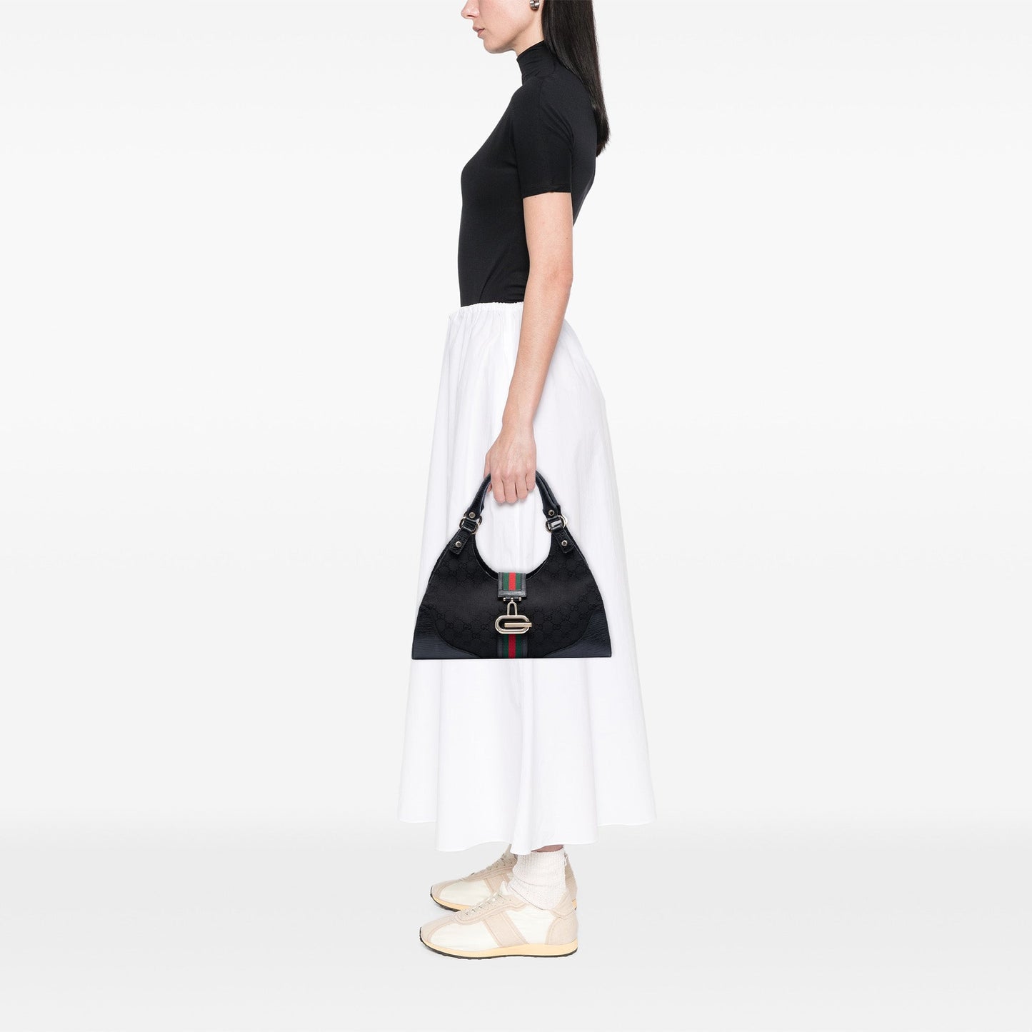Gucci GG Canvas Web Junco Shoulder Bag
