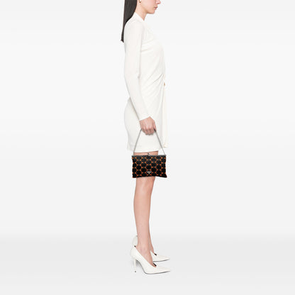 Prada Jacquard Kisslock Clutch with Chain