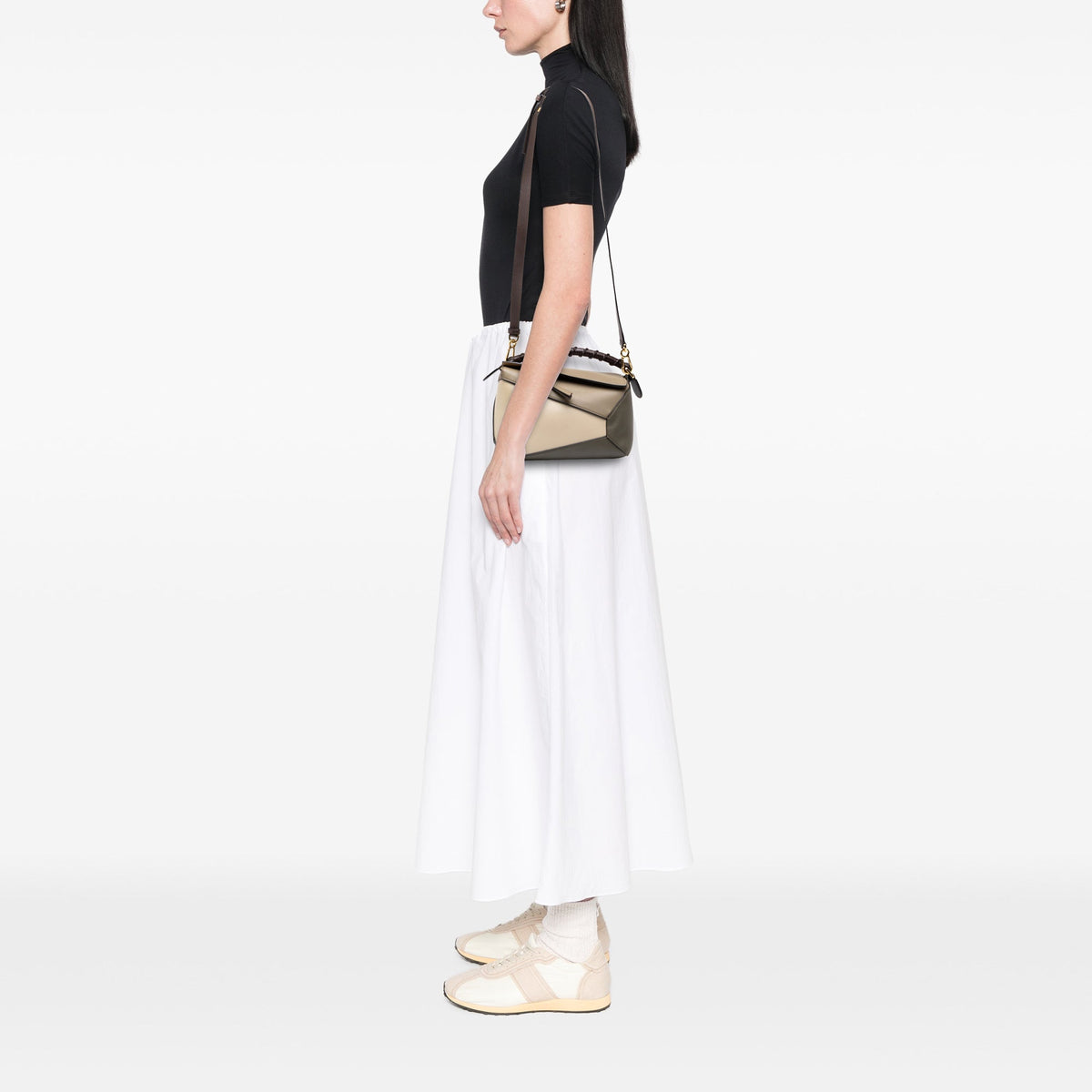 Loewe Small Tricolor Calfskin Braided Puzzle Edge Satchel