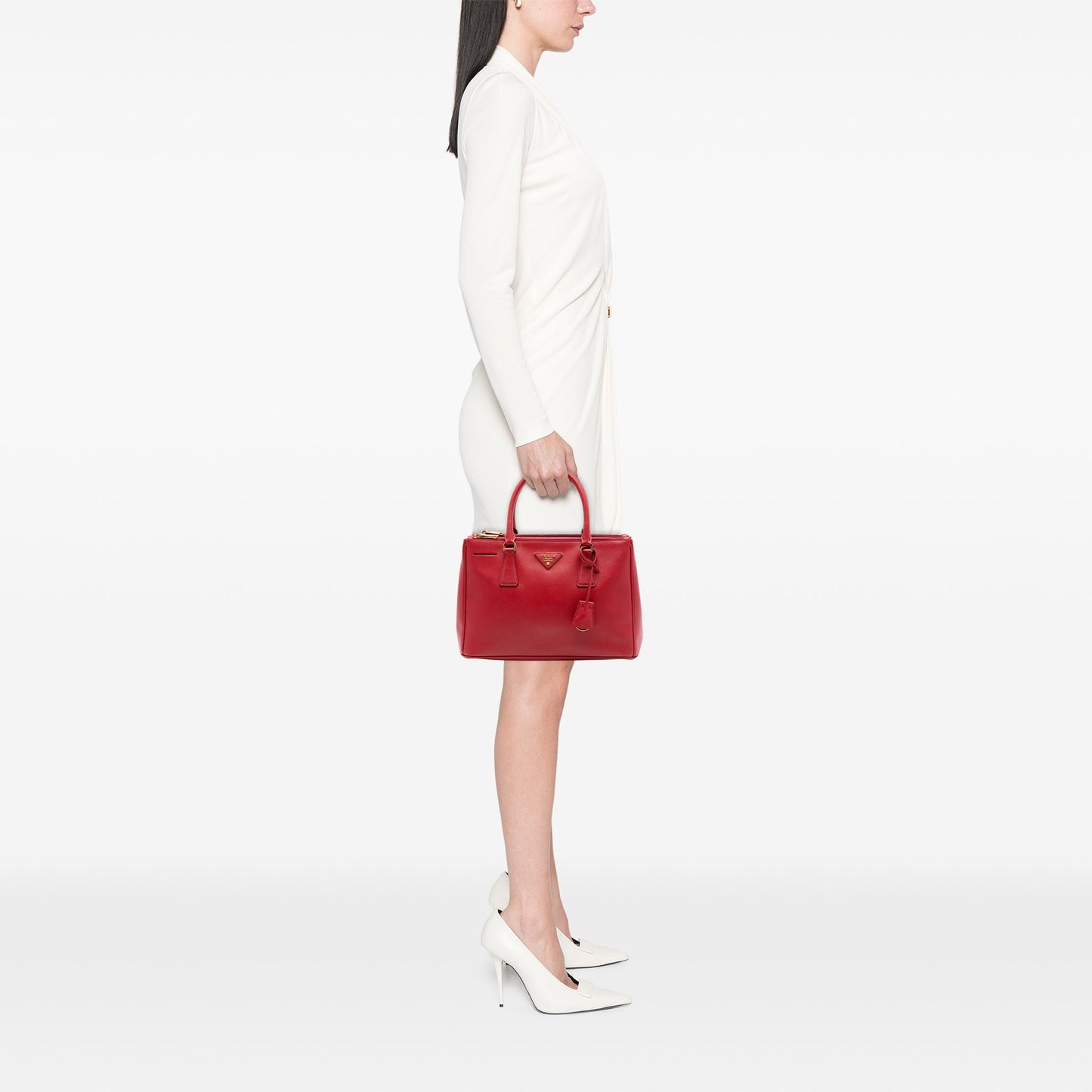Prada Small Saffiano Lux Galleria Double Zip Satchel