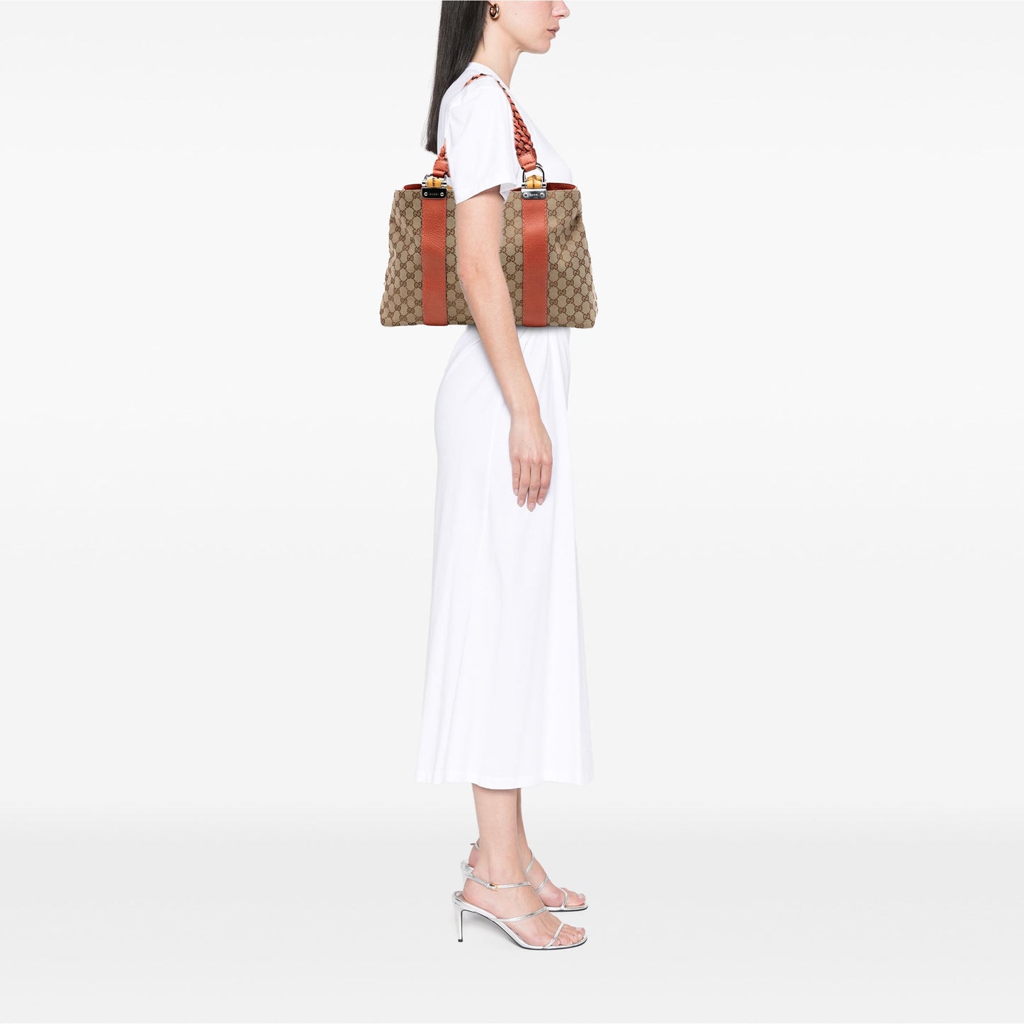 Gucci Medium GG Canvas Bamboo Libeccio Tote
