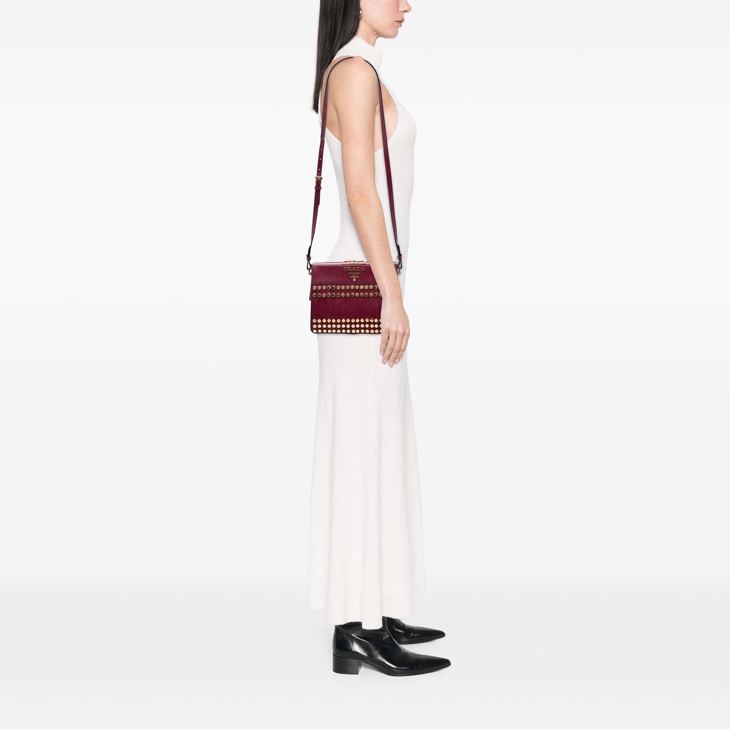 Prada Studded Saffiano Lux Idol Crossbody