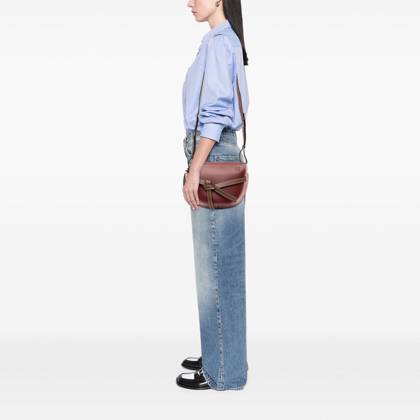 Loewe Small Tricolor Leather Gate Crossbody