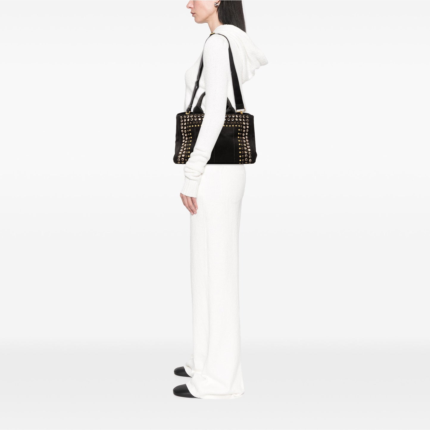 Prada Medium Canvas Canapa Bijoux Satchel