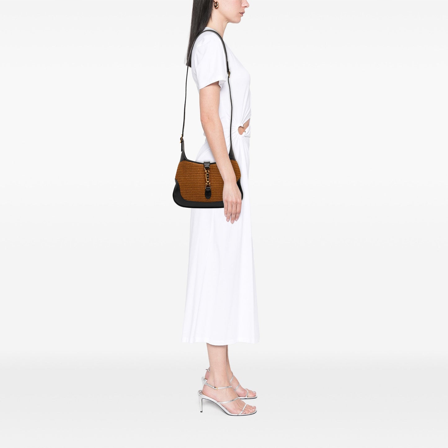 Gucci Small Bicolor Raffia Jackie 1961 Crossbody