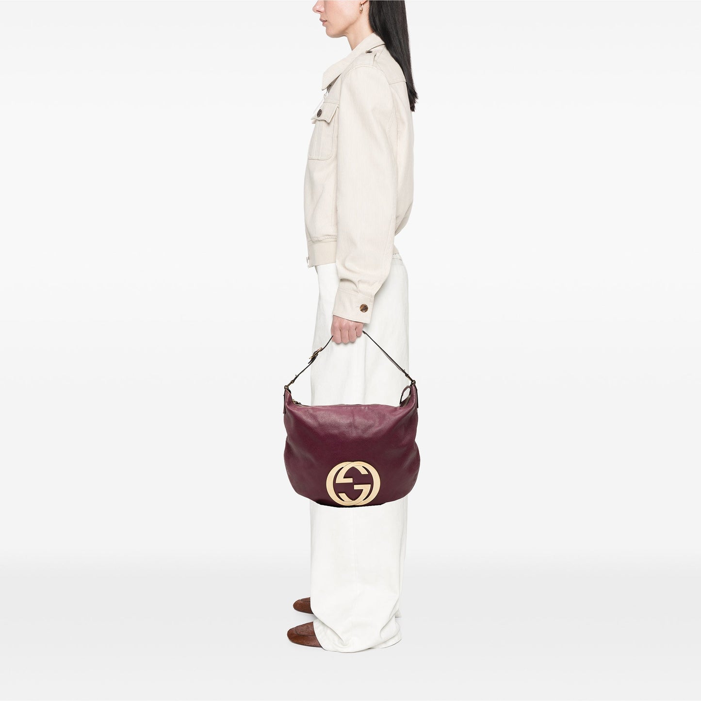 Gucci Calfskin Interlocking G Blondie Hobo