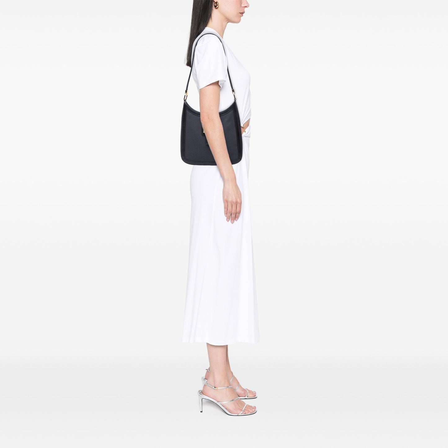 Gucci Bicolor Canvas and Calfskin Shoulder Bag