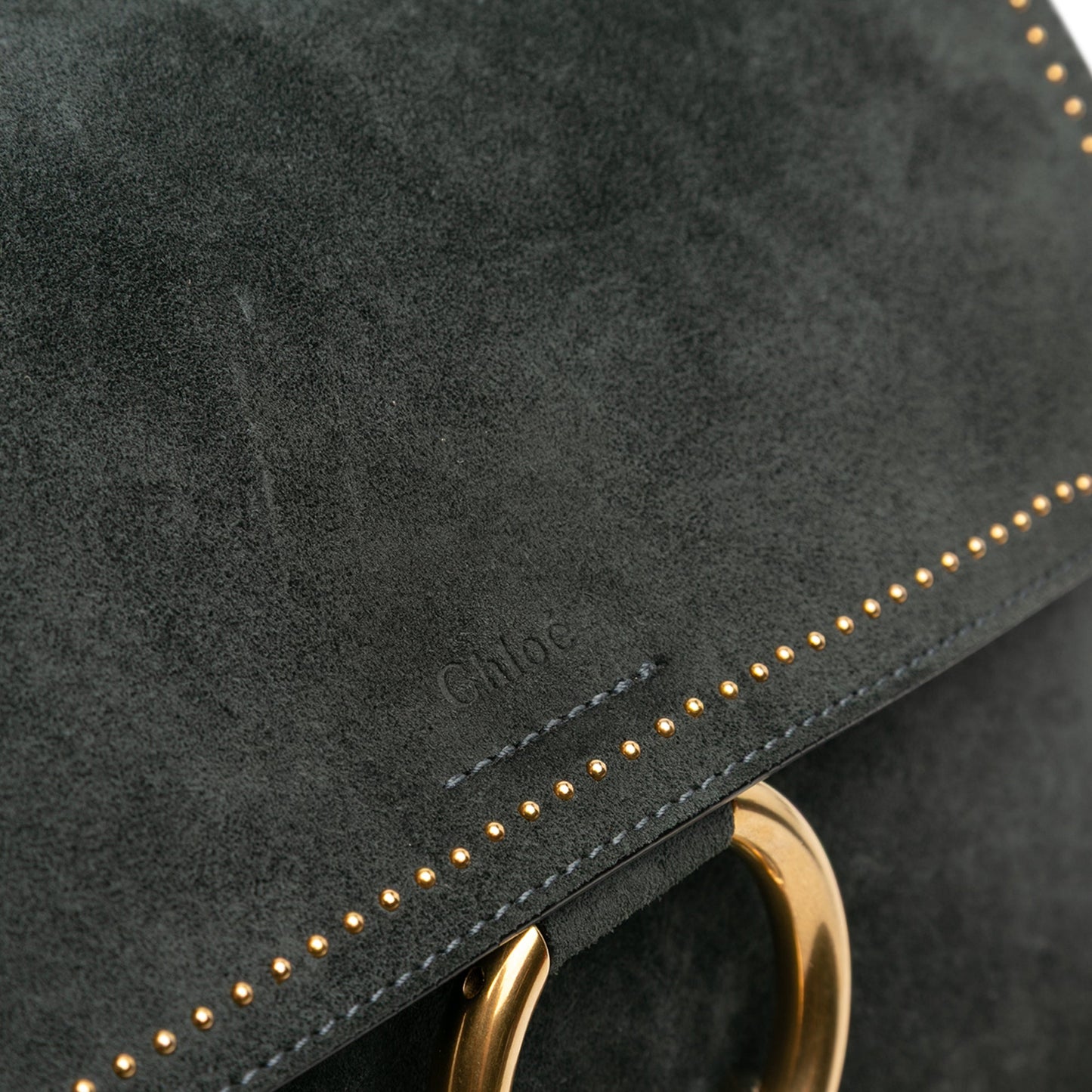 Chloé Medium Studded Suede and Calfskin Faye Crossbody