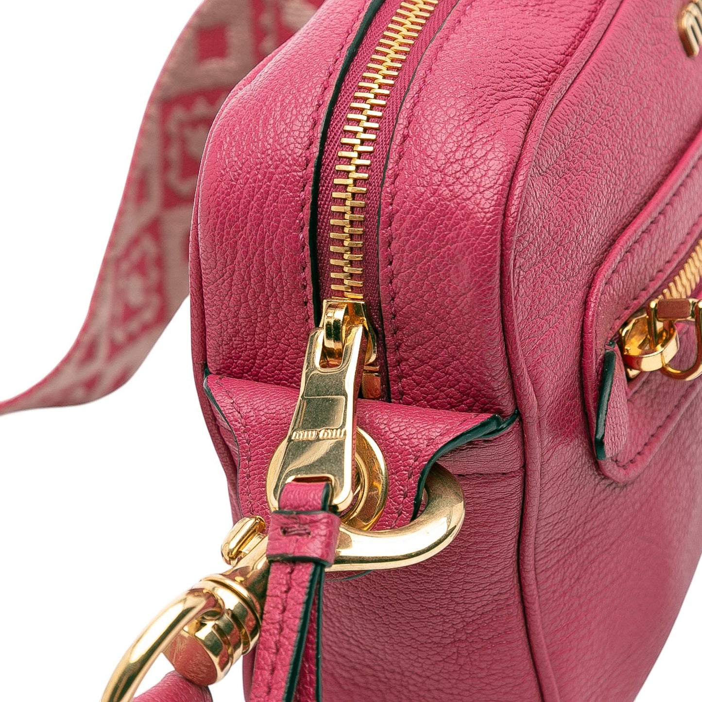 Miu Miu Goatskin Madras Camera Bag
