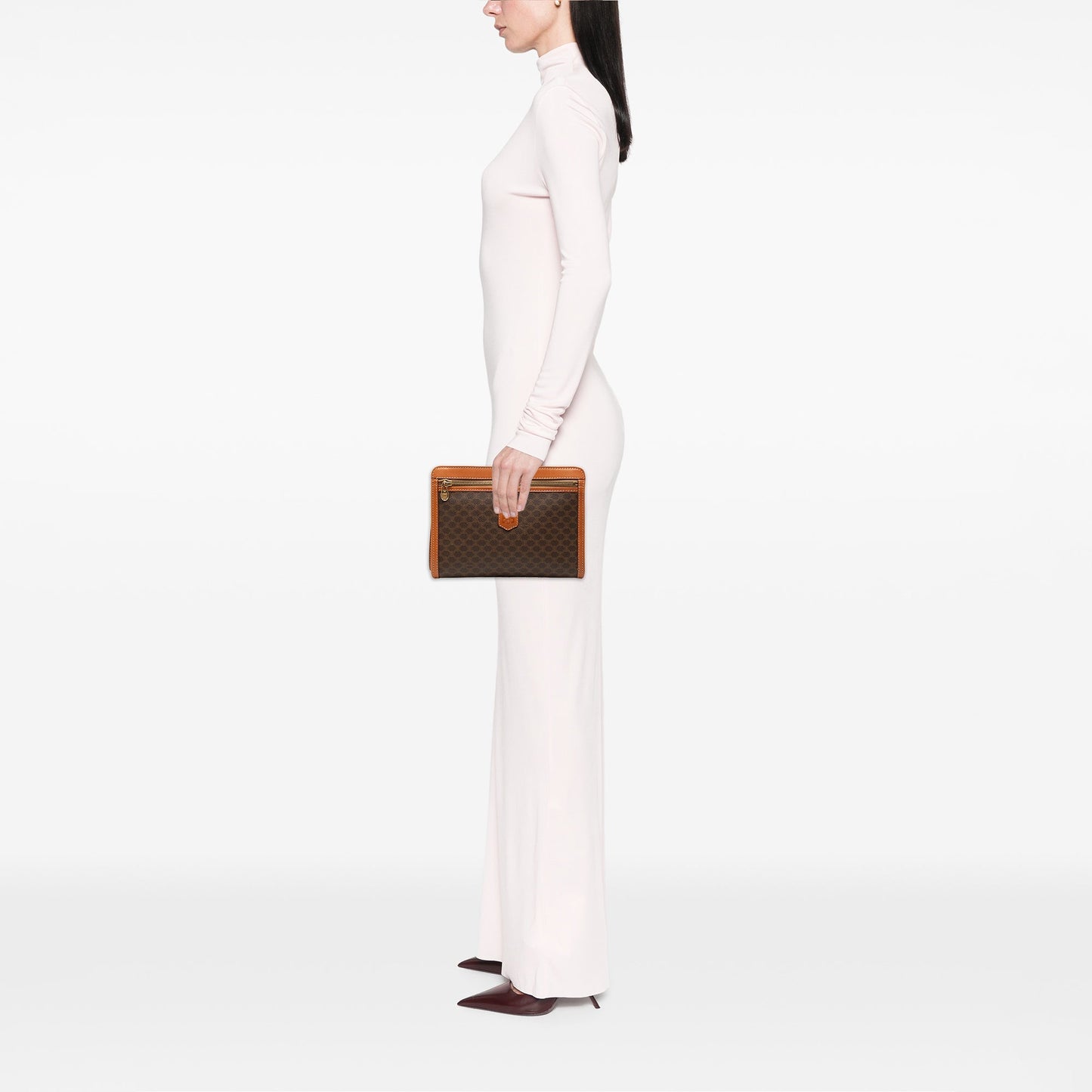 Celine Macadam Coated Canvas Clutch