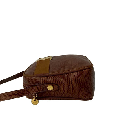 Ferragamo Lizard Embossed Leather Vara Crossbody