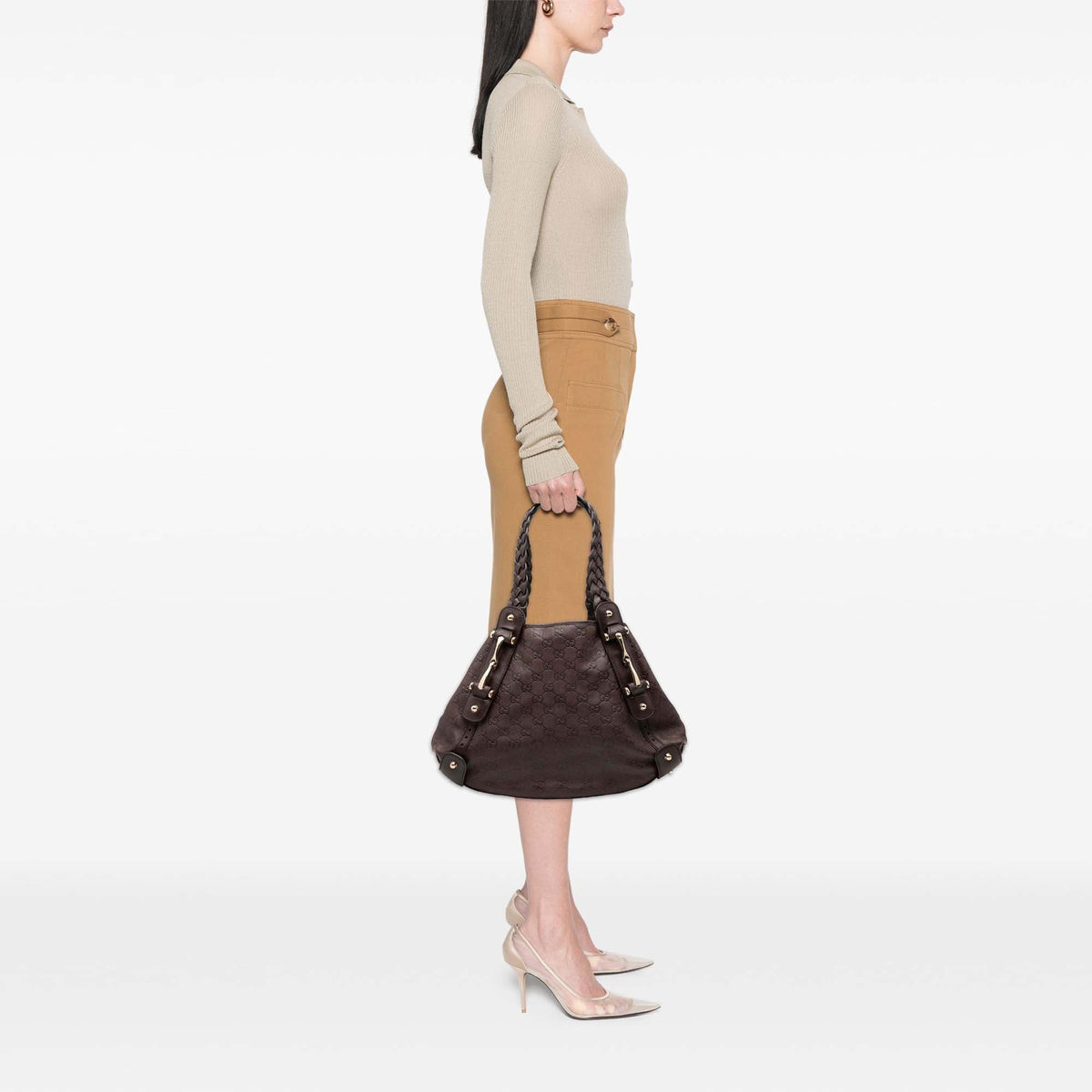 Gucci Guccissima Horsebit Pelham Shoulder Bag