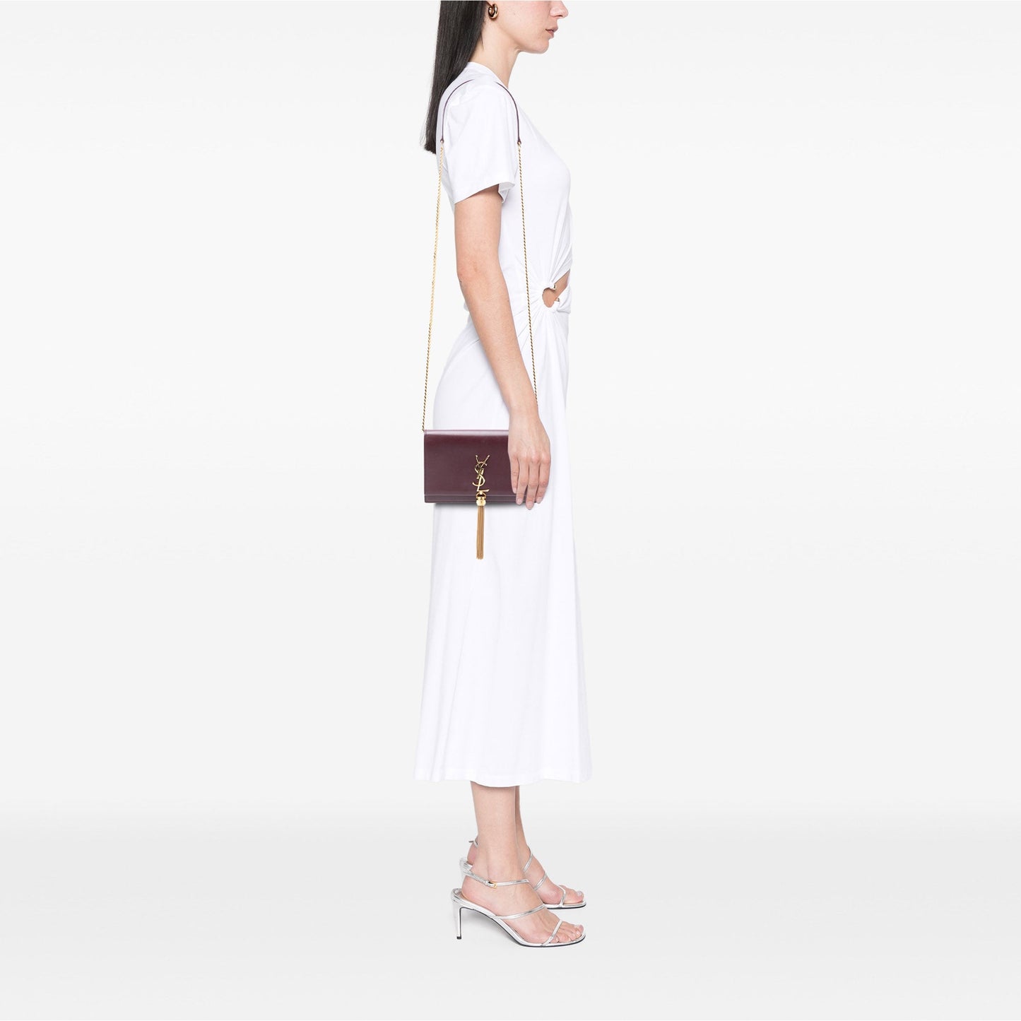 Saint Laurent Smooth Calfskin Monogram Kate Tassel Wallet on Chain