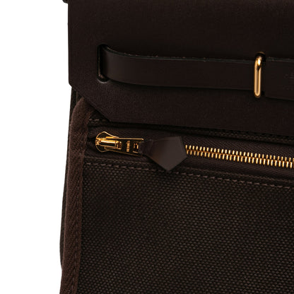 Hermès Military Toile and Vache Hunter Herbag Zip 20
