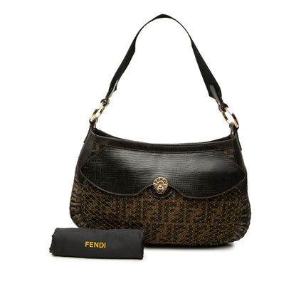 Fendi Zucca Canvas Mille Feuille Hobo
