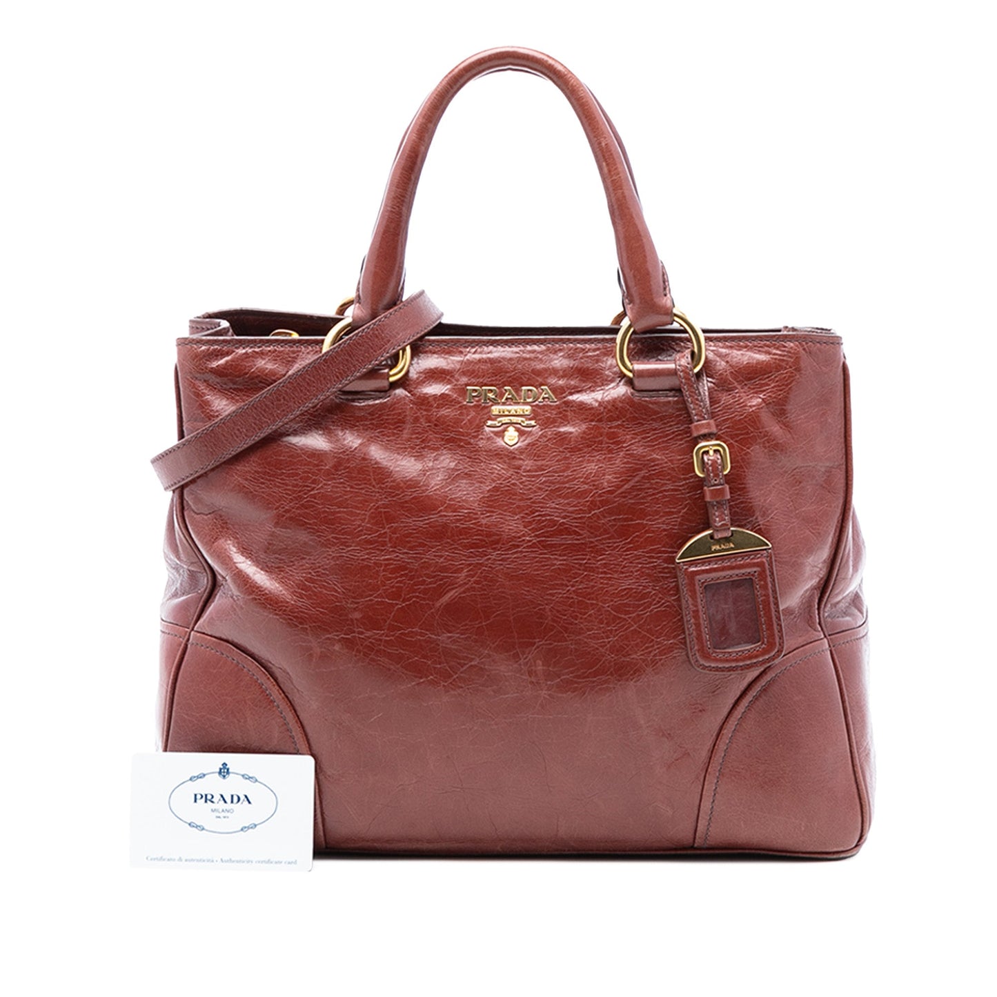 Prada Vitello Shine Open Convertible Tote