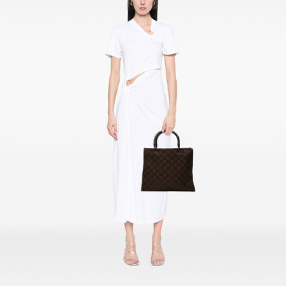 Gucci GG Nylon Bamboo Handbag