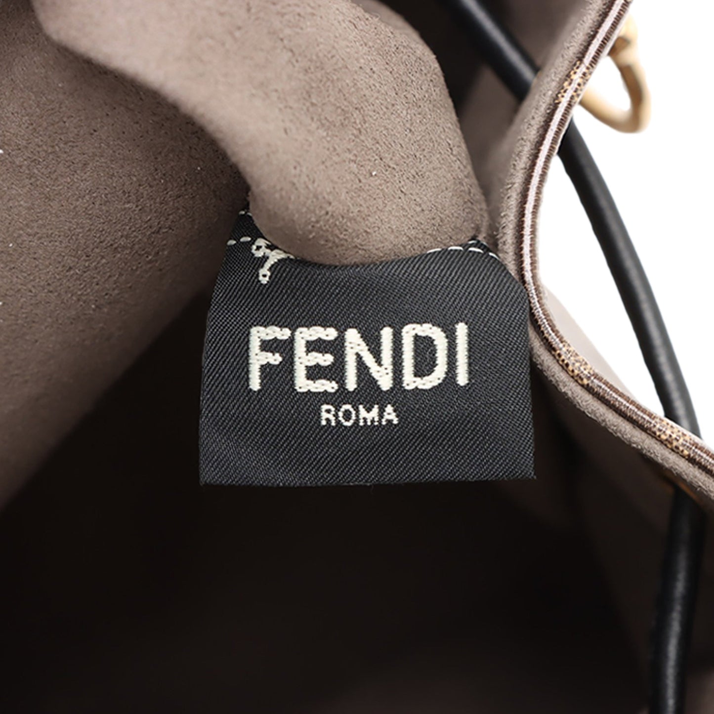 Fendi FF 1974 Glazed Fabric Stamp Patch Mon Tresor Bucket Bag