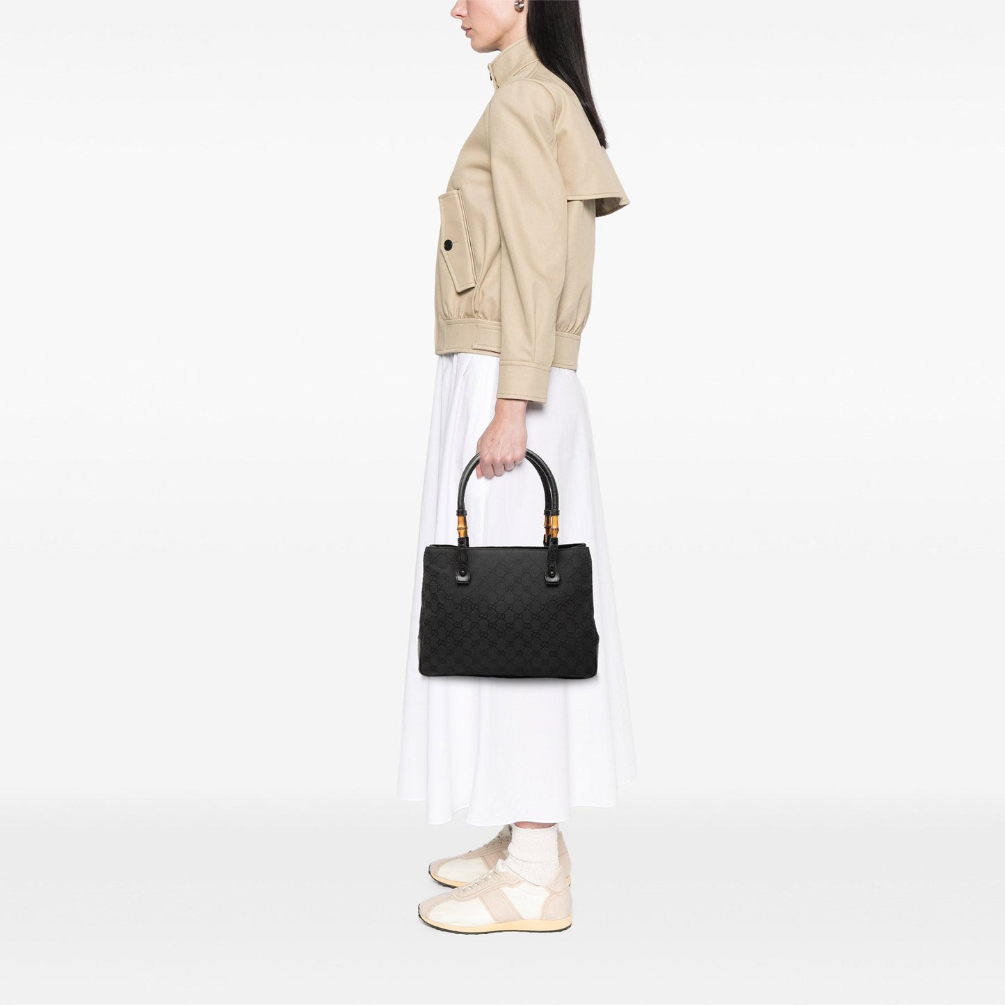 Gucci GG Canvas Bamboo Tote