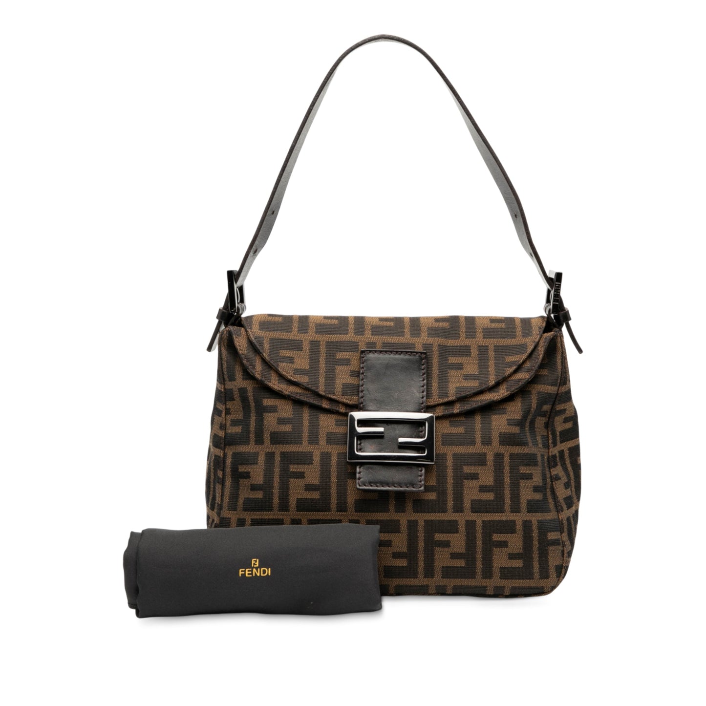 Fendi Zucca Canvas Double Flap Mamma
