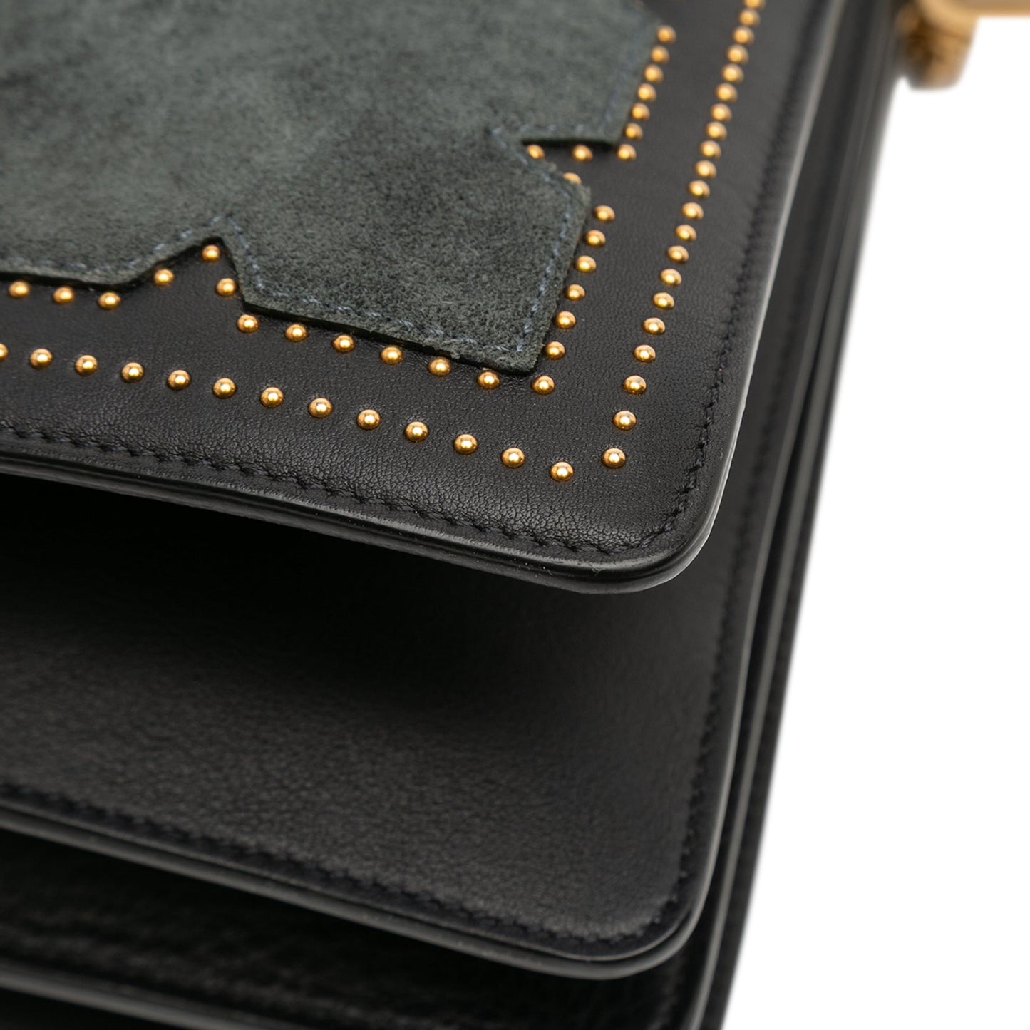 Chloé Medium Studded Suede and Calfskin Faye Crossbody