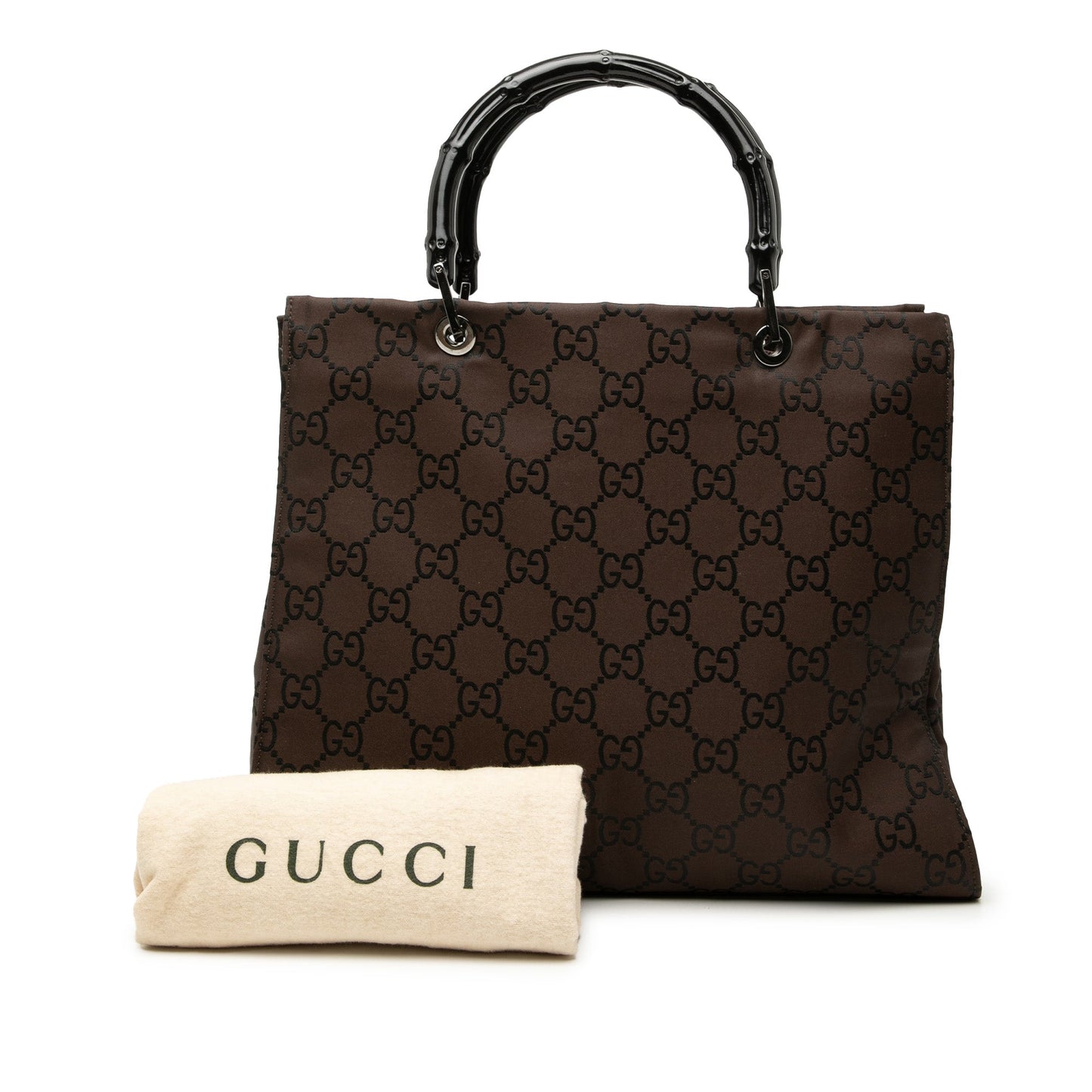 Gucci GG Nylon Bamboo Handbag