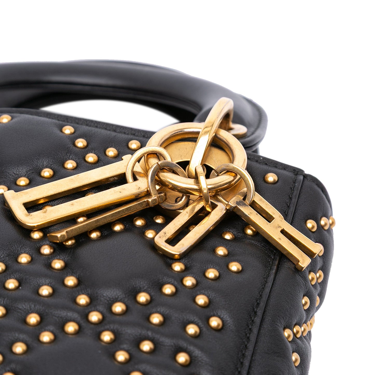 Dior Mini Lambskin Cannage Studded Supple Lady Dior