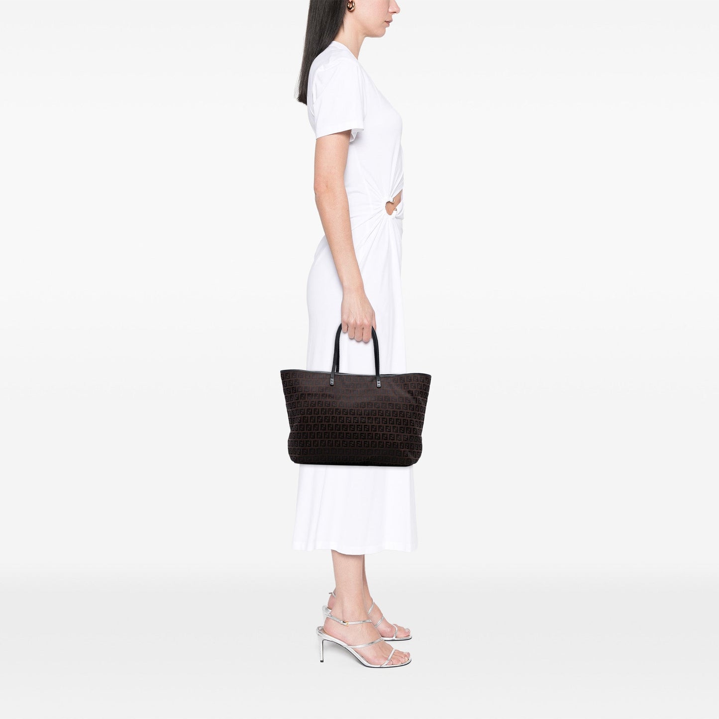 Fendi Medium Zucchino Canvas Roll Tote