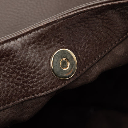 Gucci Medium Pebbled Calfskin Web Heritage Shoulder Bag