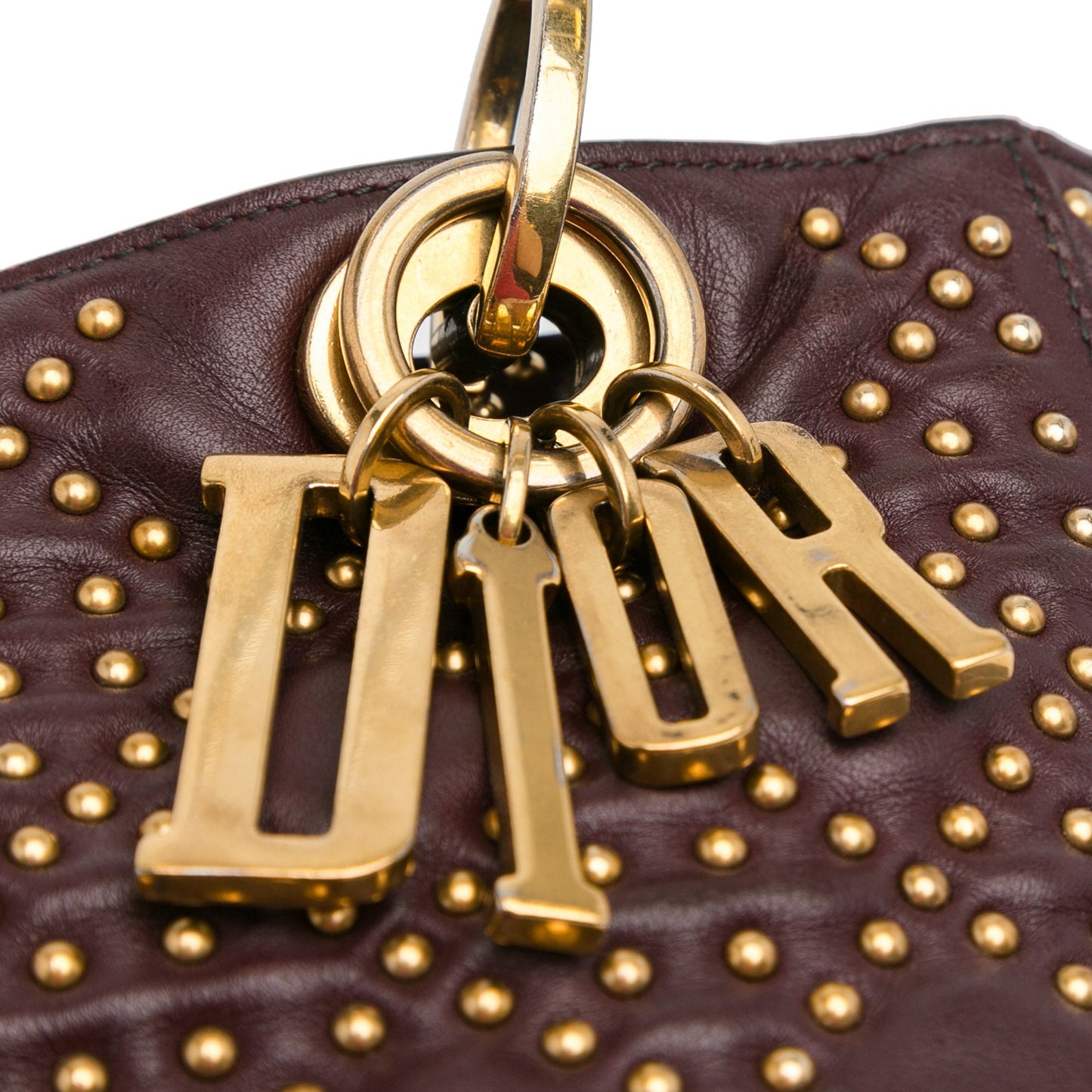 Dior Medium Lambskin Cannage Studded Supple Lady Dior