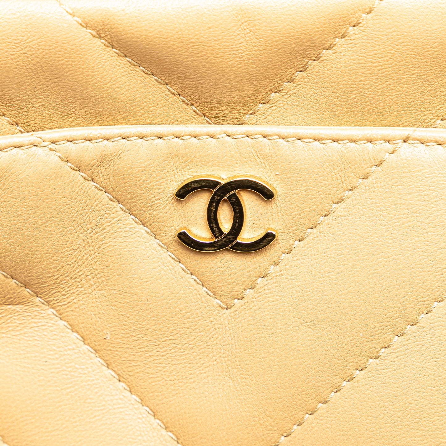 Chanel CC Chevron Quilted Lambskin Chain Shoulder Bag