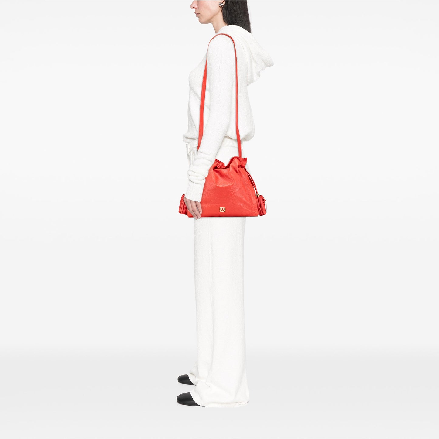 Loewe Embossed Leather Flamenco Tassel Crossbody