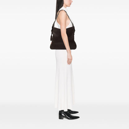 Gucci Medium Pebbled Calfskin Web Heritage Shoulder Bag
