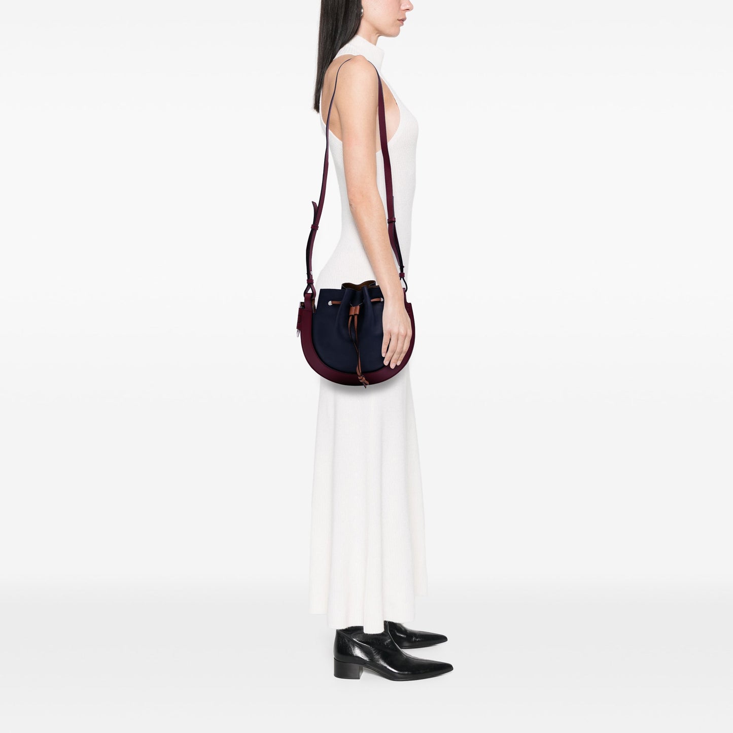 Loewe Small Leather Colorblock Horseshoe Crossbody