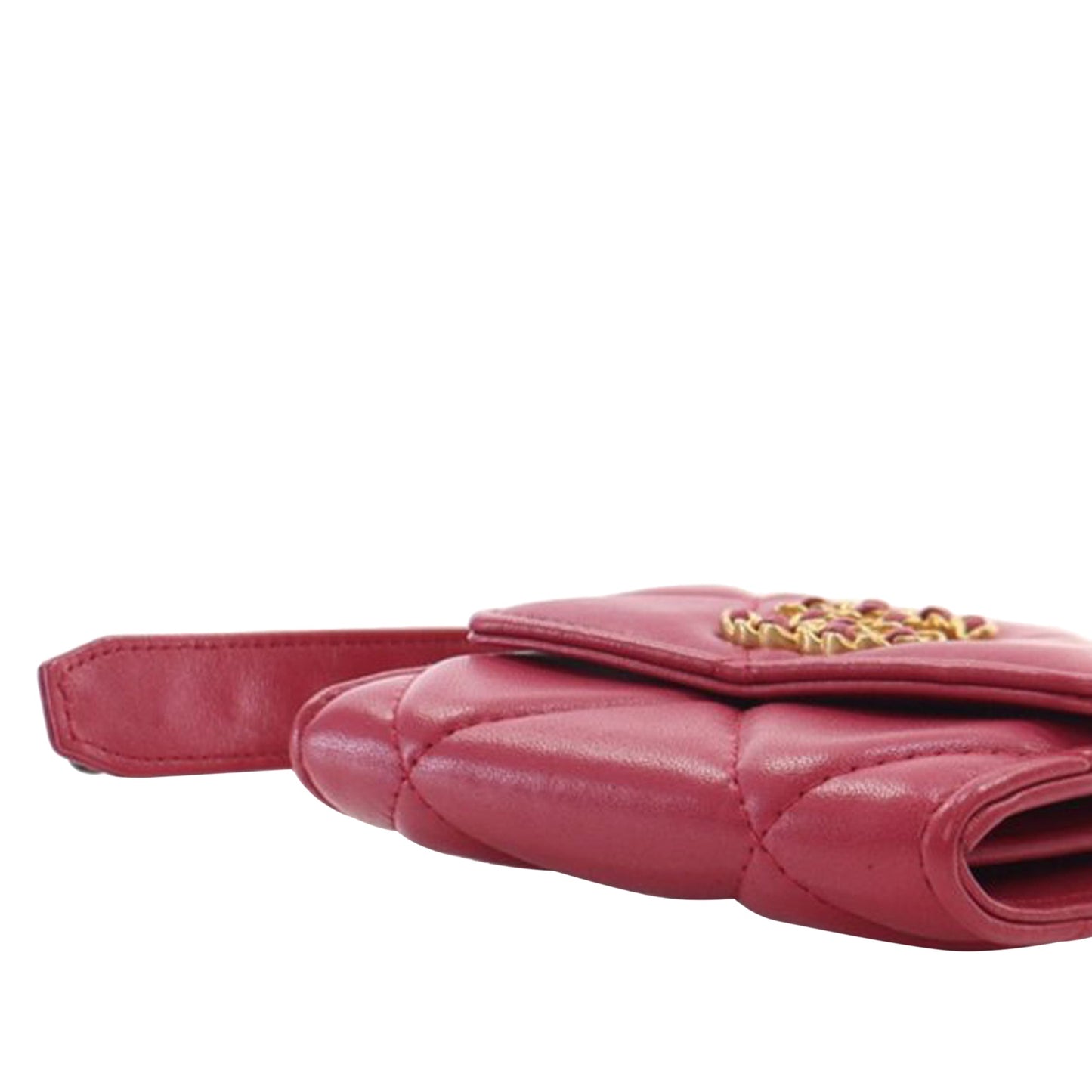 Chanel Quilted Lambskin Chanel 19 Card Holder On Chain