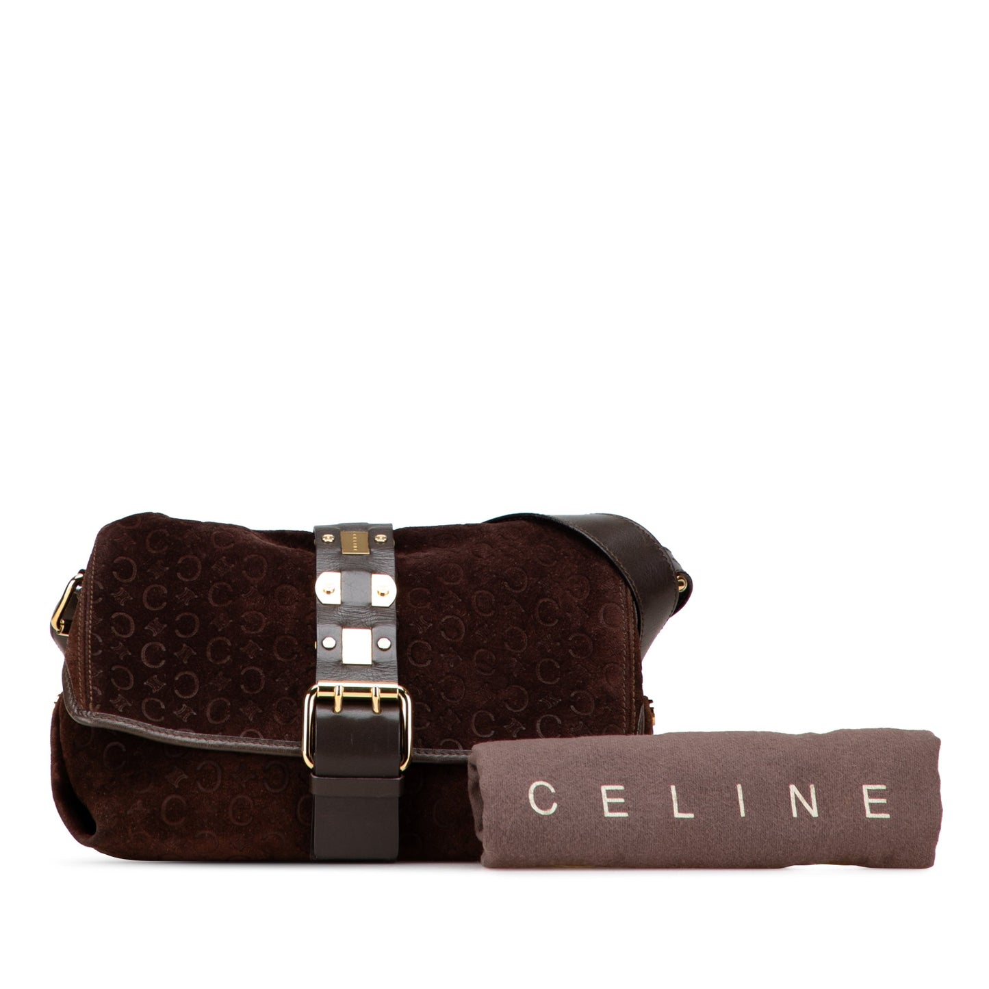 Celine C Macadam Suede Crossbody