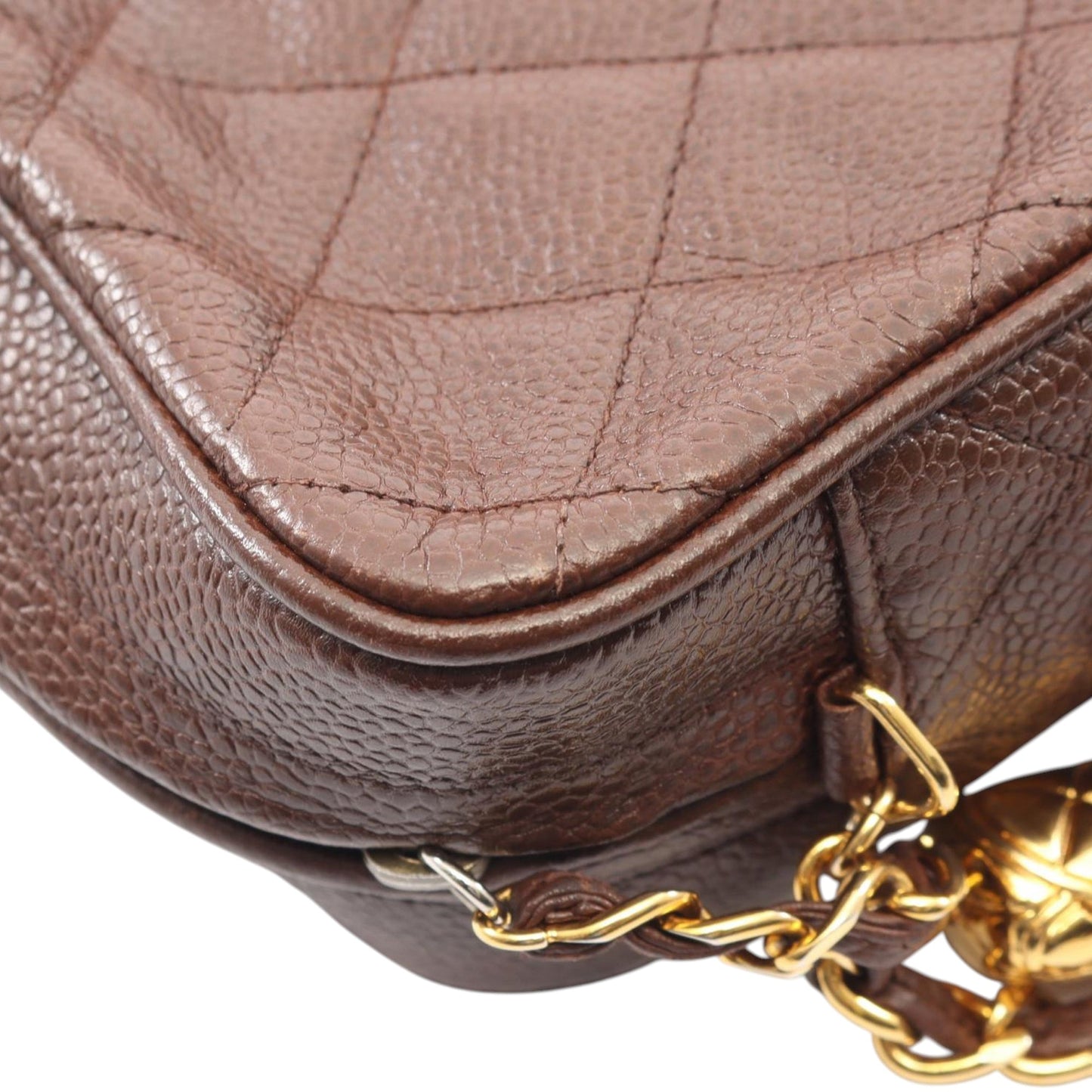 Chanel CC Quilted Caviar Tassel Camera Bag