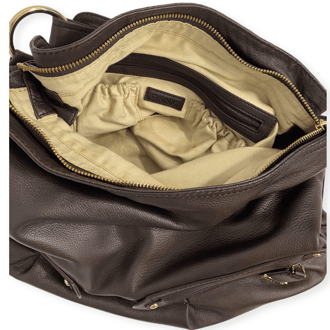 DKNY VINTAGE COGNAC LEATHER PURSE | Leather purses, Dkny bag, Leather